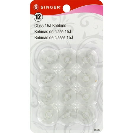 Transparent Plastic Class 15J Bobbins, 12pk