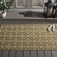 thumbnail image 2 of SAFAVIEH Courtyard Alastar Geometric Indoor/Outdoor Area Rug, Green/Creme, 2'7" x 5', 2 of 9