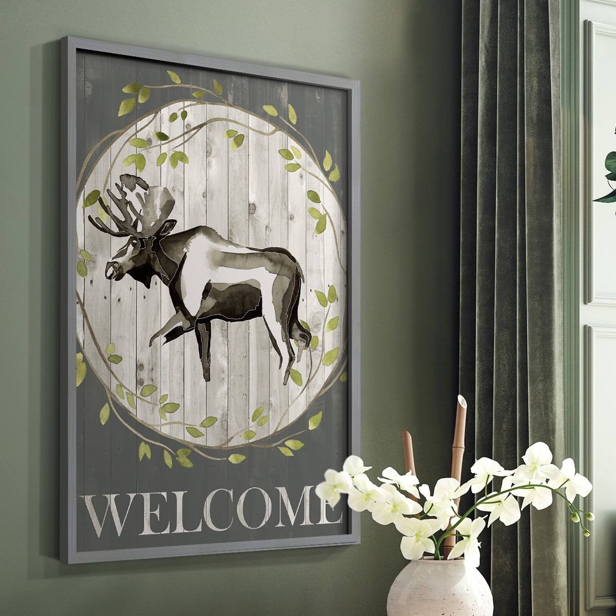 Woodland Welcome IV Framed Print - Solid Wood in Single Picture Frame Solid Wood 2 Framed Print