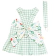 thumbnail image 1 of Bonito vestido a cuadros para perro, arnés y correa para perro pequeño, mediano, gato o niña (verde) XL, 1 of 5