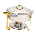 thumbnail image 4 of Luzkey Réchaud et Réchaud de Buffet 4,5 L Casserole Chauffe-Soupe Peut Servir 3-4 Personnes Ensemble de Réchauds de Buffet de Traiteur pour Randonnée Camping Or, 4 of 8