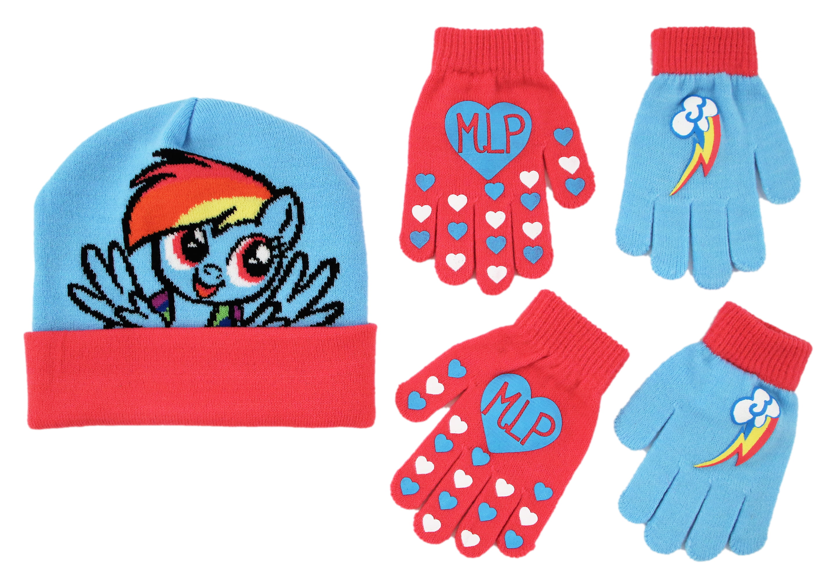 Hasbro Kids Winter Hat, Kids Gloves or Toddlers Mittens, My Little Pony Baby Beanie for Girl Ages 4-7