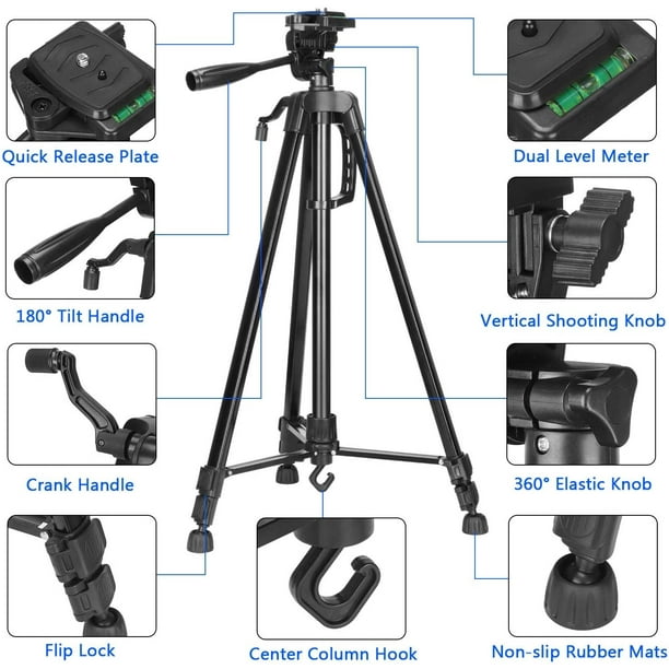 Kodak 63 in. Portable Compact Aluminum Tripod with Bluetooth