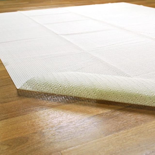 Superior Light-Weight Strong Grip Textured Rubber, Slip-Resistant Reversible Beige Hard Floor Surface and Under Rug Protection Area Rug Pad, 9' x 12'