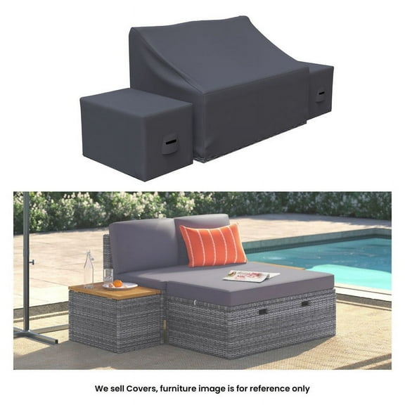 Covers & all Outdoor Daybed and Side Table Covers for 41.2" Arrika Patio Lounge Chair, Water-Repellent UV-Resistant Polyester