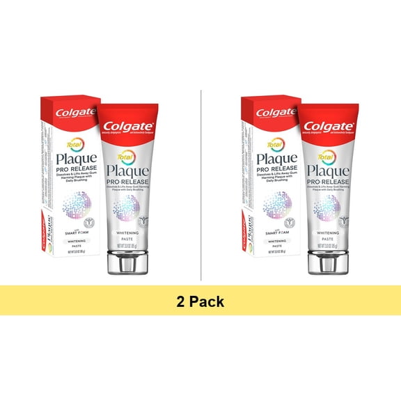 Colgate Total Plaque Pro Release Whitening Toothpaste, 3.0 oz - 2 Pack