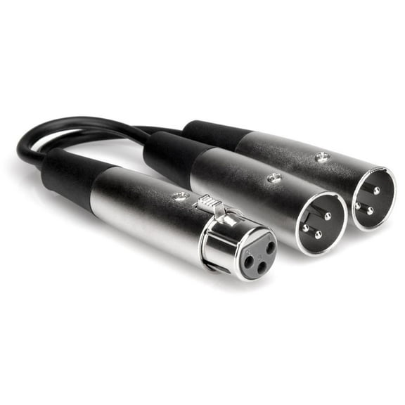 Hosa Technology 18" XLR3F to Dual XLR3M Y Cable