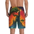 thumbnail image 5 of Salouo Abstract Tree Castle Pattern Men's Sleep Pajama Shorts,Pajama Bottoms Elastic Waistband Sleep Pajama Short PJ Shorts for Men -3X-Large, 5 of 6