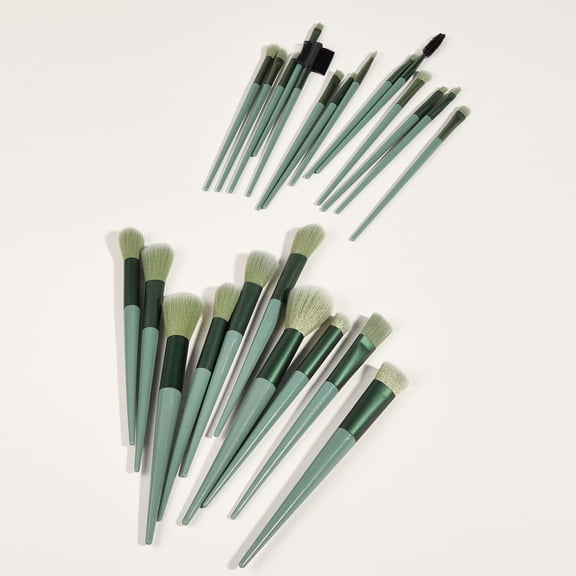 Pinkiou 24-Piece Makeup Brush Set, Soft Synthetic Face and Eye Makeup Brushes, Foundation, Blush, Contour, Highlight and Eyeshadow Brushes, Green Makeup Brush Kit