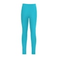thumbnail image 4 of inhzoy Kids Girls Solid Leggings High Waist Full Length Strechy Tights Dancewear Lake Blue 10, 4 of 8