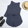 thumbnail image 7 of MOSHU Two Piece Lounge Sets for Women Solid Tank Tops and Knot Front Shorts Pajama Sets Drawstring Loungewear, 7 of 7