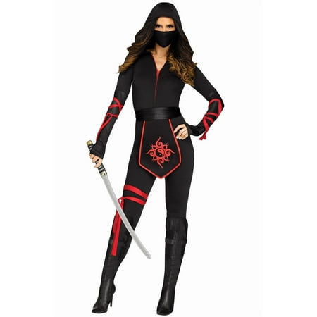 Fun World Sexy Ninja Warrior Women s Halloween Fancy-Dress Costume for Adult Regular L (12-14)