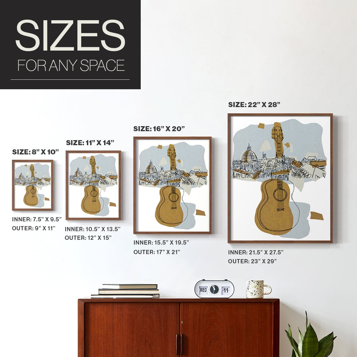 Rehearsal III Framed Print in Brown Solid Wood Framed Print No Nail Hanging