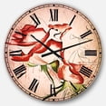 thumbnail image 1 of DesignArt Grande Horloge Murale Aquarelle Roses Rouges Fantastiques, 1 of 2