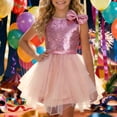thumbnail image 4 of Girls' Color Sleeveless Party Dress With Cute Round Neck For Kids Stage Performance Ready Lightweight Skirt For Girls, 4 of 4