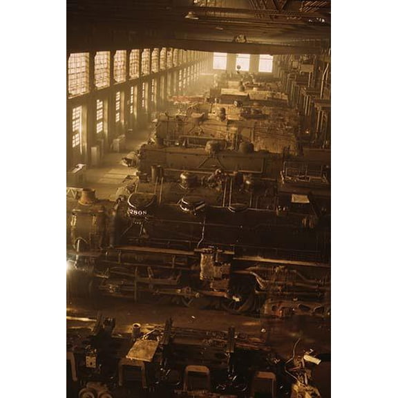 Locomotive Factory Floor- Fine Art Canvas Print (20" x 30")