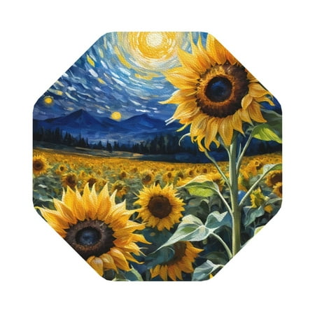 

Lukts Starry Sky Sunflower Leather Drinks Coasters Set of 4 Suitable or Drinks Furniture Protection and Easy Clean up