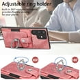 thumbnail image 3 of ELEHOLD Wallet Case for Samsung Galaxy S21,with Card Holder 360° Rotation Ring Holder Stand Function Shockproof Anti-Scratch Protective Luxury Leather Purse Case,pink, 3 of 8