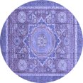 thumbnail image 1 of Ahgly Company Machine Washable Indoor Round Abstract Blue Modern Area Rugs, 8' Round, 1 of 4