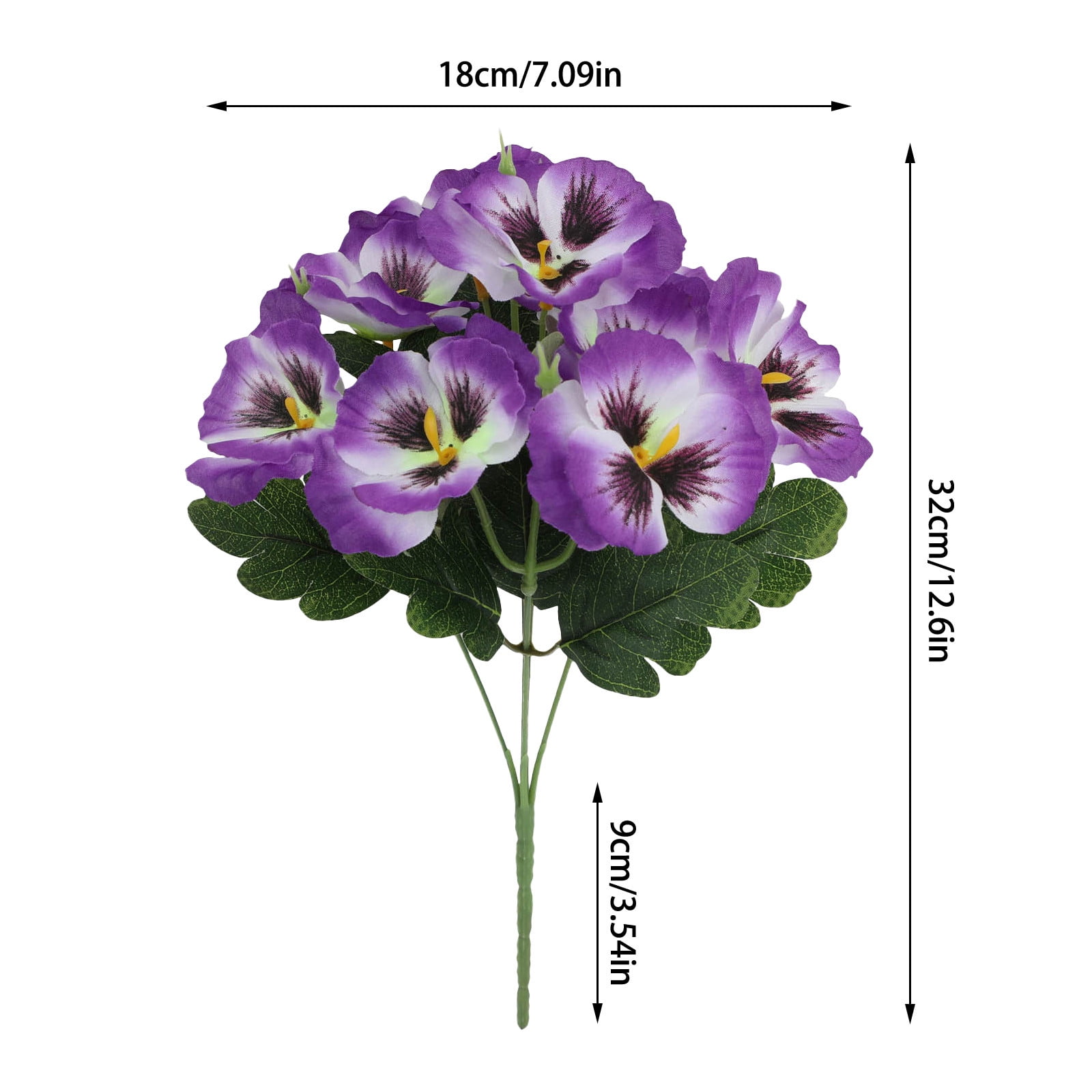 6 Bundles Outdoor Artificial Flowers, UV-Resistant Artificial Pansies, Outdoor Silk Flowers for Garden, Planter, Patio, Porch, and Indoor Home Decor
