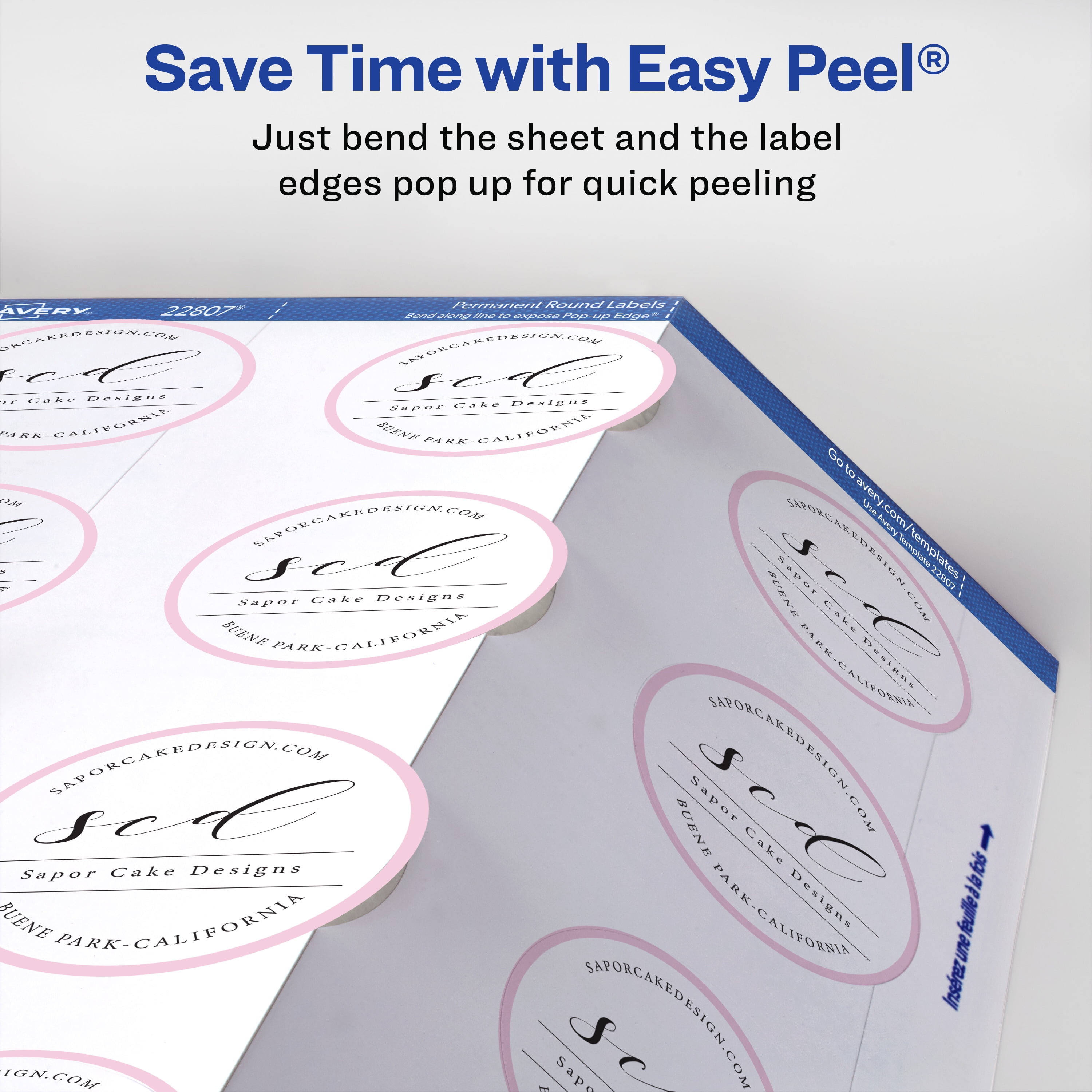 Avery Printable Round Labels with Sure Feed, 2