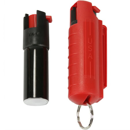 Pepper Spray with Hard Case Key Ring Belt Clip - Red (0.5