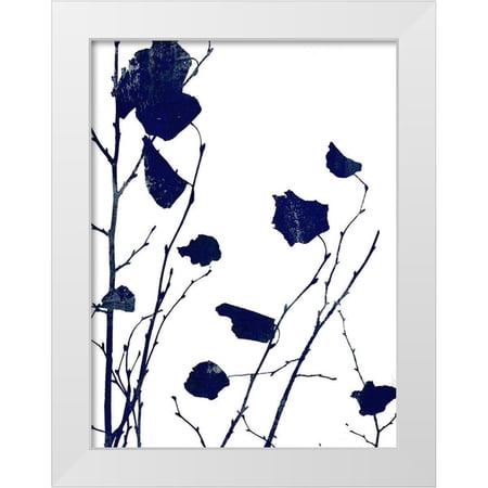 Carson Danielle 15x18 White Modern Wood Framed Museum Art Print Titled - Nature Indigo Blue II