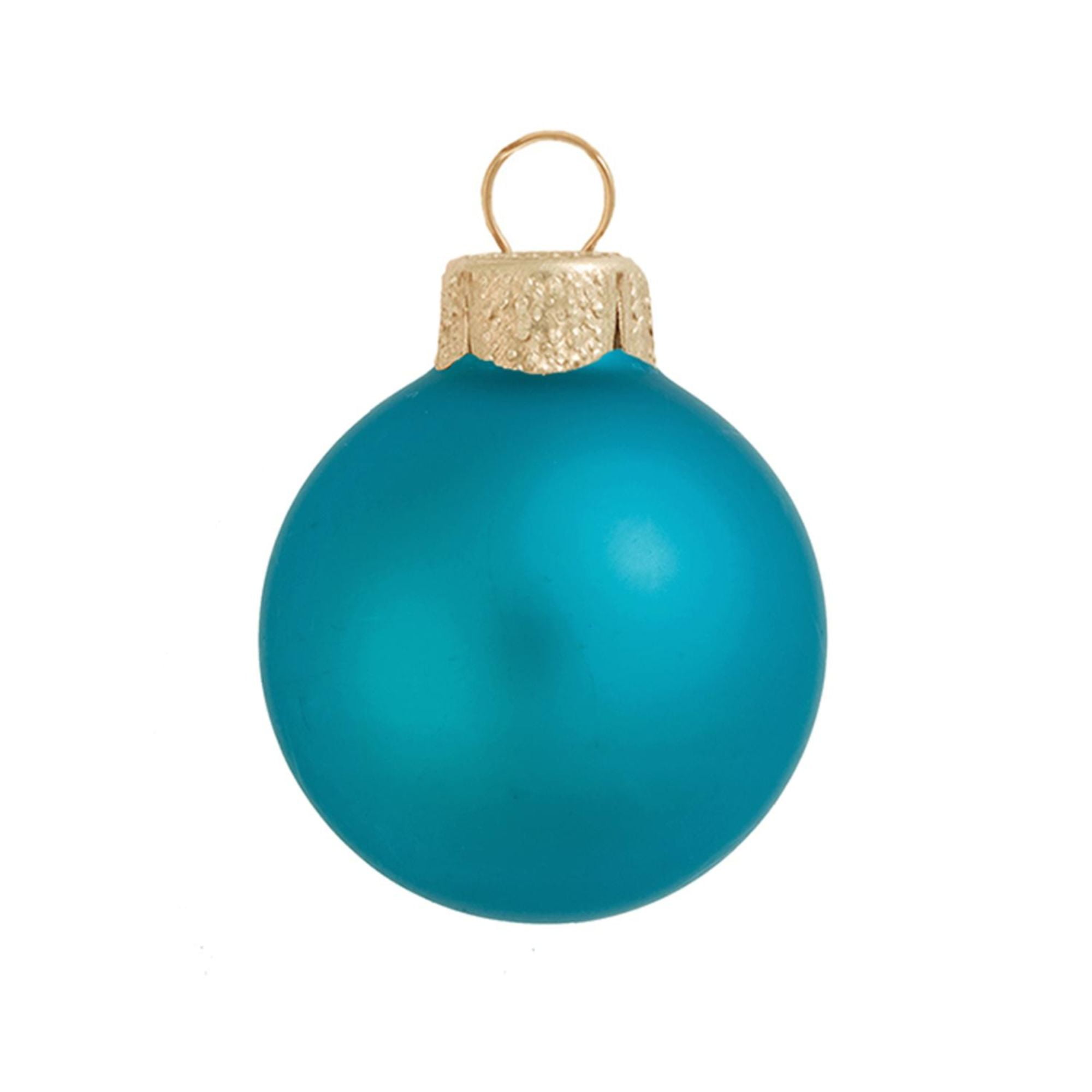 8ct Matte Turquoise Blue Glass Ball Christmas Ornaments 3.25&quot; (80mm