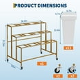thumbnail image 3 of Ataucjin 3 Tier Flower Display Stand with 12 Round Buckets and Wheels, Moving Flower Cart Display Stand for Garden, Wedding, Flower Shop, 3 of 9
