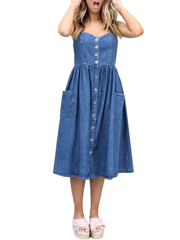 denim sleeveless maxi dresses