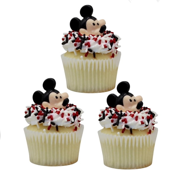Cupcake Rings with Mickey Classic Mouse Theme 12 Count