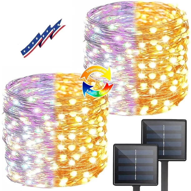 Luces Solares de Navidad en Cadena BHCLIGHT Paquete de 2, 80 m, 200 LED