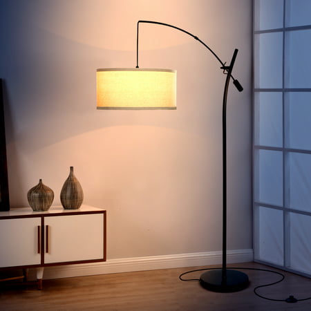 Arc Floor Lamp W Adjustable Arm Black, Avenal Shaded Arc Floor Lamp Target
