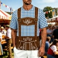 thumbnail image 2 of Telankuip Men's Bavarian Oktoberfest Shirt Summer Short Sleeve Crew Neck Plaid Printing and Funny 3D Graphic Tees Casual Loose Comfortable Breathable Festival T-Shirts 1-Blue XXXXXL, 2 of 5