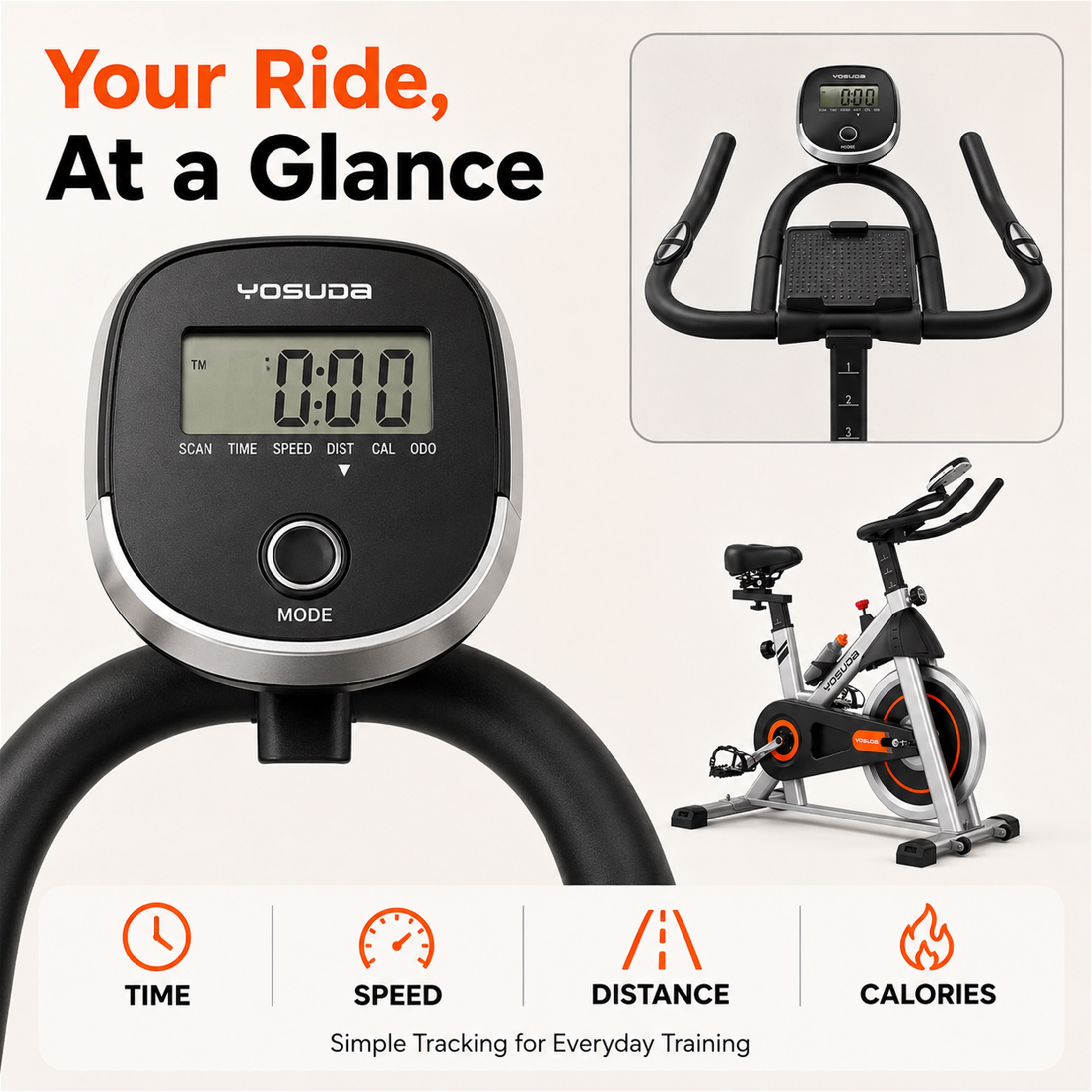 Yosuda Exercise Bike for Home, 300 lb Capacity photo 8
