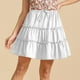 thumbnail image 4 of Falda midi de verano para mujer con lazo delantero, vuelo, volantes y estampado floral, 4 of 7