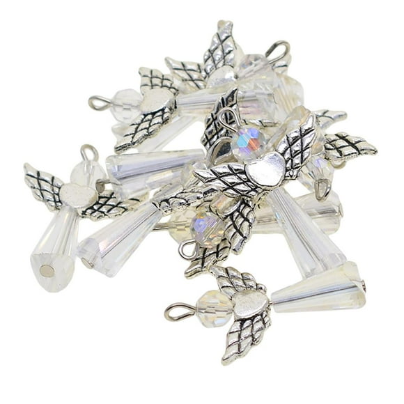 Abbracc 12 Pcs Breloques d'Ange pour Fabrication de Bijoux, Pendentifs, Oreilles Pendantes, Vêtements Blancs