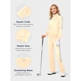 thumbnail image 4 of Women's 2Pc Full Zip Tracksuit, 4 Way Stretch with Reflective Stripes & Zipper Pockets for Golf Running Gym Beige S, 4 of 8