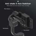 thumbnail image 4 of 3-Axis Handheld Smartphone Gimbal Stabilizer with Built-in 2200mAh Battery, 75g-250g Load Capacity, Max. 7 inch Phone Compatibility, Bluetooth Connection, Includes Mini Tripod, USB Cable & Manual -, 4 of 7