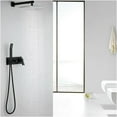 thumbnail image 2 of JERFIT 10-inch Matte Black Brass Dual Shower System with Rainfall Shower Head, Handheld Sprayer, Rough-in Valve & Diverter Switch, 2 of 8