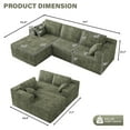 thumbnail image 2 of Wiilayok 103" Cloud Sectional Couch with L-Shape Chaise,Modern Modular Sofa with Deep Seat, Comfy Boneless Upholstered Couches for Living Room Bedroom,Olive Green (Plush Corduroy Fabric), 2 of 7