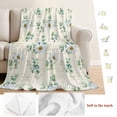 thumbnail image 5 of Daisy Blanket Soft Cozy Warm Twin Blanket for Bed, Plush Fuzzy Flannel Fleece Blankets for Sofa, Spring Floral Eucalyptus Leaves Botanical Beige Throw Blankets for Couch, Gifts for Men, 60"x80", 5 of 9