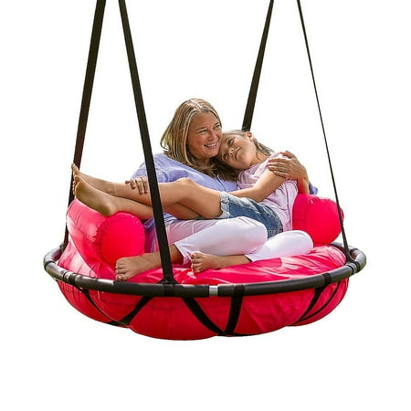 HearthSong Cozy Cushion Nest Swing for Kids and Adults with Inflatable Polyester-Covered Cushion  Holds up to 250 lbs.