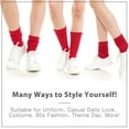 thumbnail image 2 of Basico Lightweight Slouchy socks for women | Red Slouch Socks for Girls | Scrunch Socks | (3PK, Shoe Size 5-9 1/2), 2 of 6