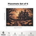 thumbnail image 2 of Modern Autumn Placemat Deco for Dining Table Kitchen Cafe Durable Pumpkins Haunted House Placemats 6Pcs 17.7x13inch Fade-Resistant Halloween Night Placemats, 2 of 5