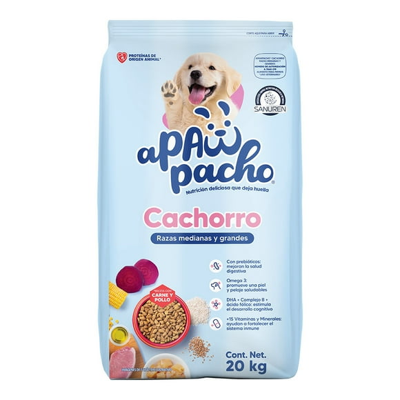 Alimento para Perro Apawpacho Cachorro Razas Medianas y Grandes 20kg