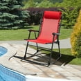 thumbnail image 3 of Patiojoy Foldable Rocking Chair Zero Gravity Lounge Rocker with Headrest Outdoor Portable Rocker Red, 3 of 8