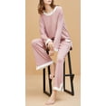 thumbnail image 4 of Richie House Womens Pajama Set Long Sleeve Sleepwear Scoop Neck Pjs Sets S-XXL 2 Pc set Lounge RHW4044, 4 of 7