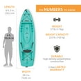 thumbnail image 2 of Lifetime Hydros 101 inch Sit-On-Top Kayak, Aqua (90935), 2 of 19
