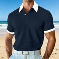 thumbnail image 2 of IhhxPro Men's Short Sleeve Collared Shirt with Button Detail Stretchable Summer Knit Casual Fit Lightweight Travel Golf S-3XL, 2 of 7